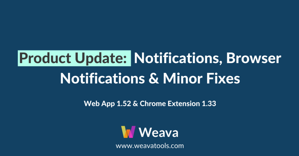 Weava Product Update: Notifications, Browser Notification & Minor Fixes